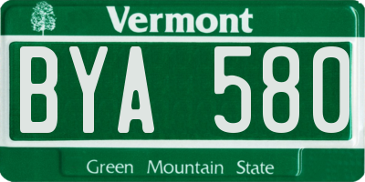 VT license plate BYA580