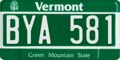 VT license plate BYA581
