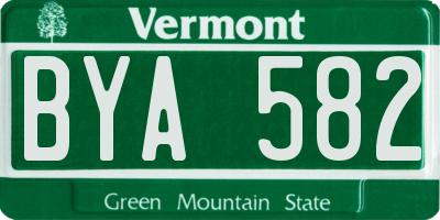 VT license plate BYA582