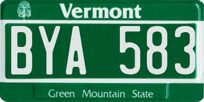 VT license plate BYA583