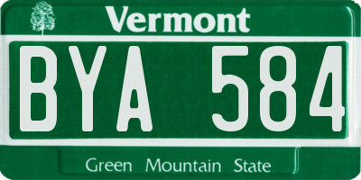 VT license plate BYA584