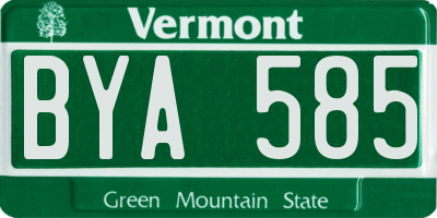 VT license plate BYA585