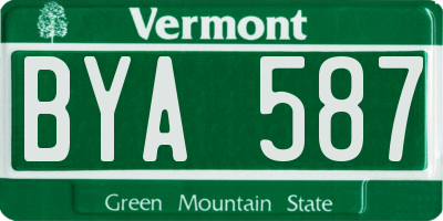 VT license plate BYA587