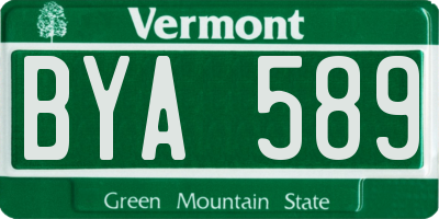 VT license plate BYA589