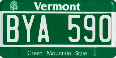 VT license plate BYA590
