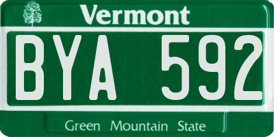 VT license plate BYA592