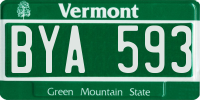 VT license plate BYA593