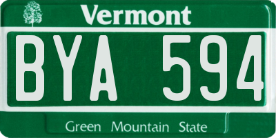 VT license plate BYA594