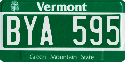 VT license plate BYA595