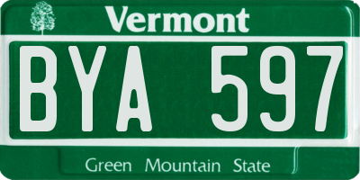 VT license plate BYA597