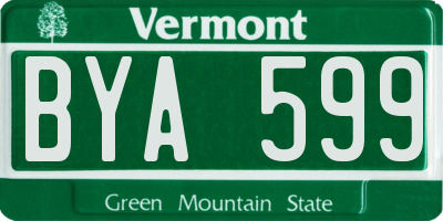 VT license plate BYA599