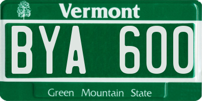 VT license plate BYA600