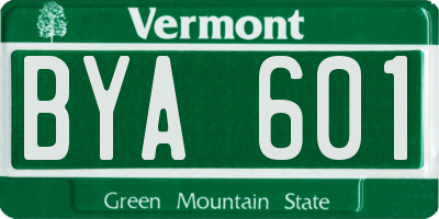 VT license plate BYA601