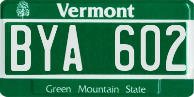 VT license plate BYA602
