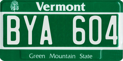 VT license plate BYA604