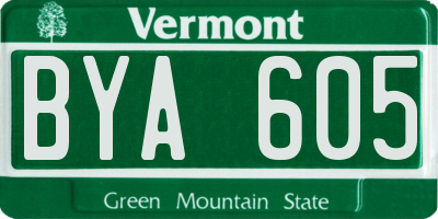 VT license plate BYA605