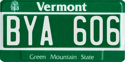 VT license plate BYA606
