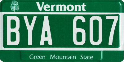 VT license plate BYA607