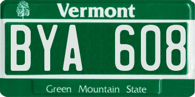 VT license plate BYA608