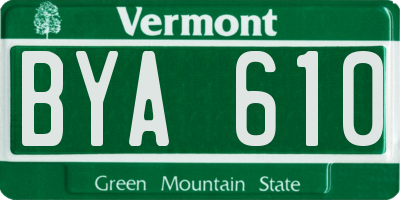 VT license plate BYA610