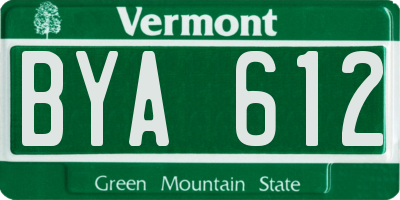 VT license plate BYA612