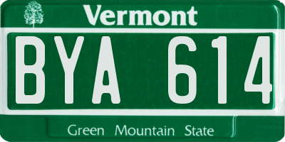 VT license plate BYA614