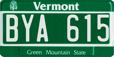 VT license plate BYA615