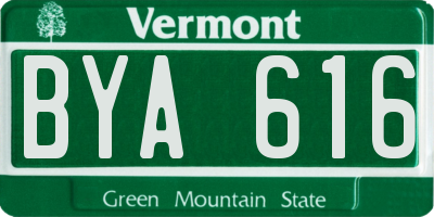 VT license plate BYA616