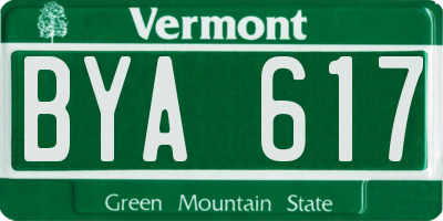 VT license plate BYA617