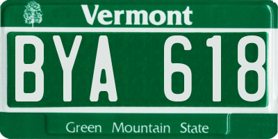 VT license plate BYA618