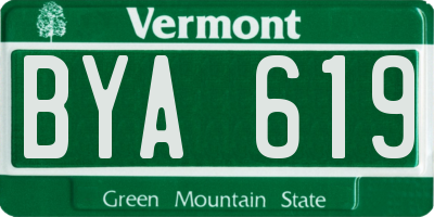 VT license plate BYA619