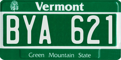 VT license plate BYA621