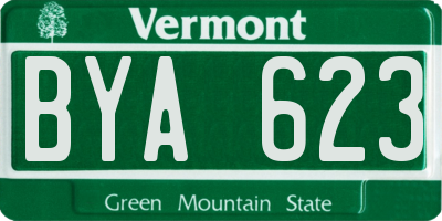VT license plate BYA623