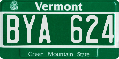 VT license plate BYA624