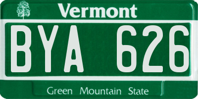 VT license plate BYA626