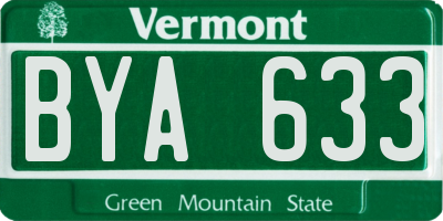 VT license plate BYA633