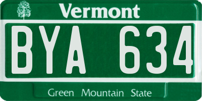 VT license plate BYA634