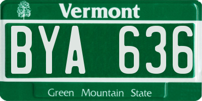 VT license plate BYA636