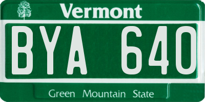 VT license plate BYA640