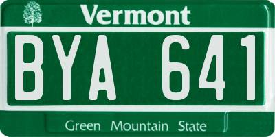 VT license plate BYA641
