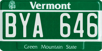 VT license plate BYA646