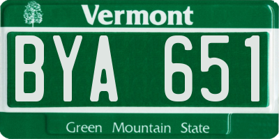 VT license plate BYA651