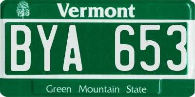 VT license plate BYA653