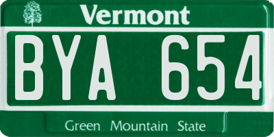 VT license plate BYA654