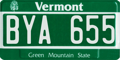 VT license plate BYA655