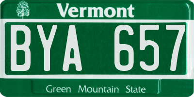 VT license plate BYA657