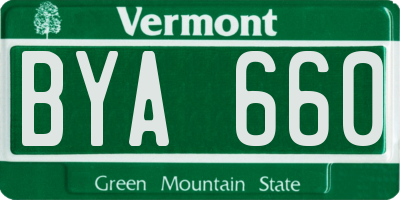 VT license plate BYA660