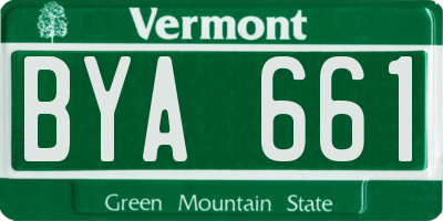 VT license plate BYA661