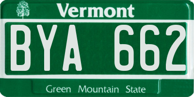 VT license plate BYA662