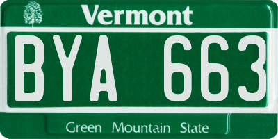 VT license plate BYA663